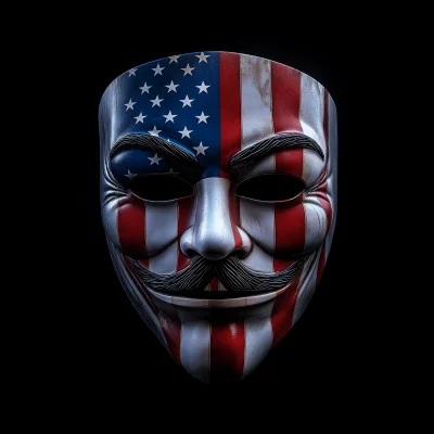 Guy Fawkes Mask with American Flag