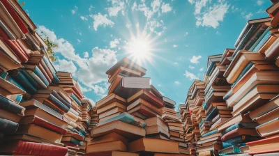 Sunny Book Stacks