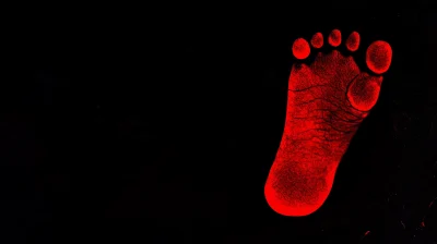 Glowing Red Footprint