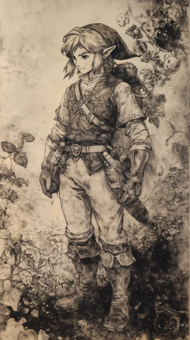 19th Century Etching of Link