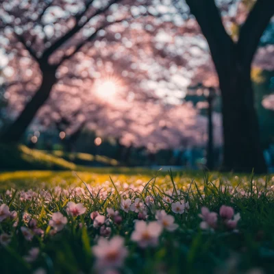 Cherry Blossom in Japanese Garden