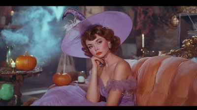 Glamorous Witch in Retro Style