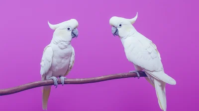 Cockatoos on Purple