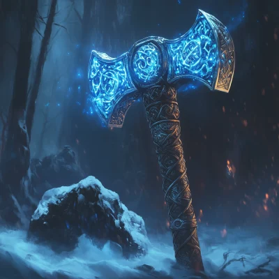 Glowing Silver Warhammer