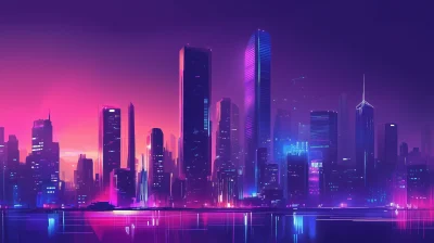 Cyberpunk City Skyline