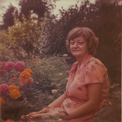 Vintage Portrait in Garden