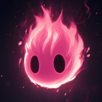 Stylized Dark Pink Fire Emoji