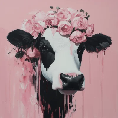 Cow in Roses