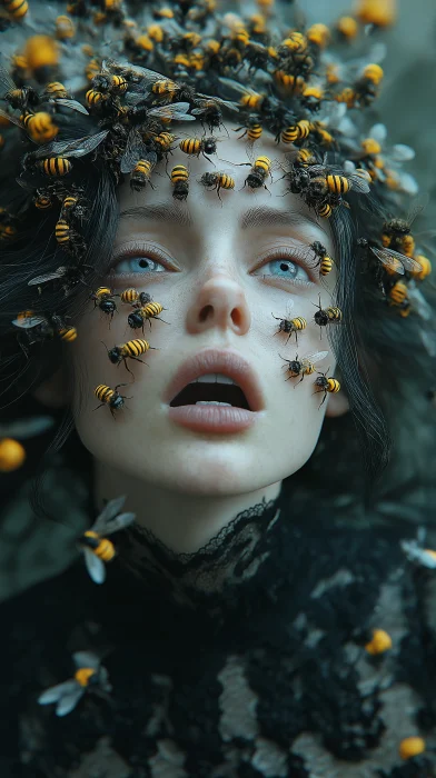 Screaming Woman with Bees