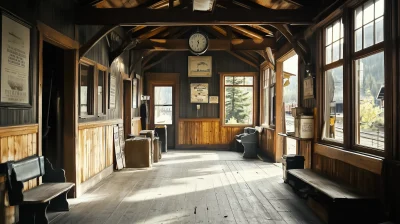 Sturdy Train Station Interior