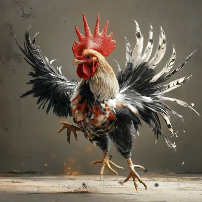 Digital Art of Fighting Rooster