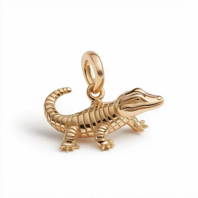 Playful Gold Alligator Charm