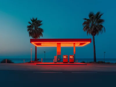 Old Gas Station by the Sea