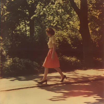 Vintage Woman Walking