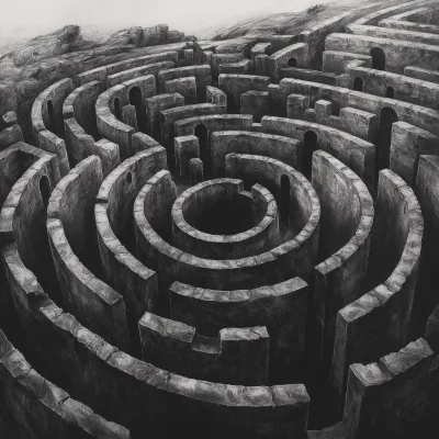 Intricate Spiral Maze