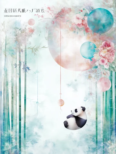 Panda in Bamboo Forest