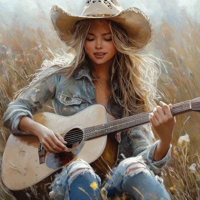 Cowgirl with Guitar