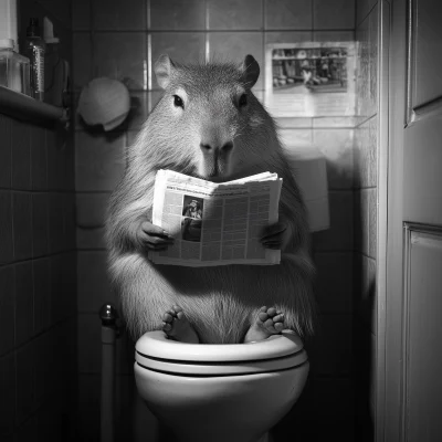 Capybara Reading Newspapers