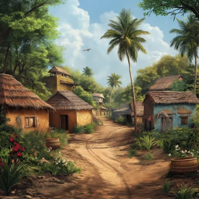 Indian Village Background