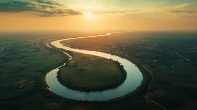 Panoramic River Landscape