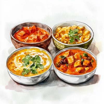 Watercolor Indian Cuisine