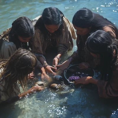 Wampanoag Women Fishing