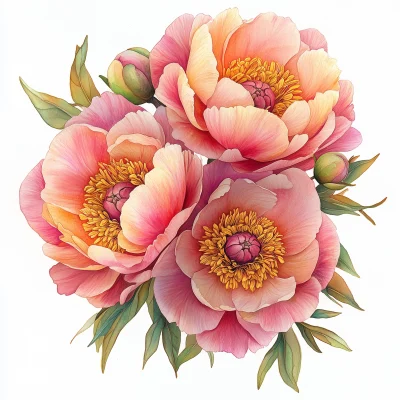 Spring Peonies Pattern