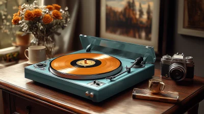 Teal Record Player