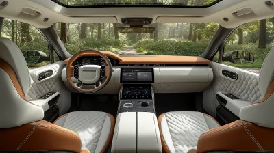 Futuristic Interior of Range Rover SUV