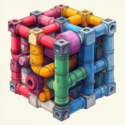 Duct Puzzle Cube Illustration