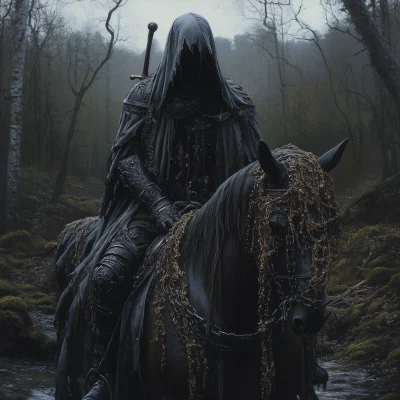 Cloaked Knight on Horse