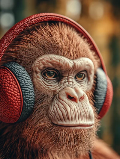 Monkey with Headphones