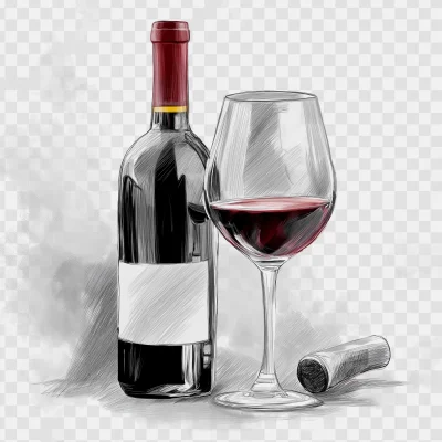 Elegant Wine Sketch