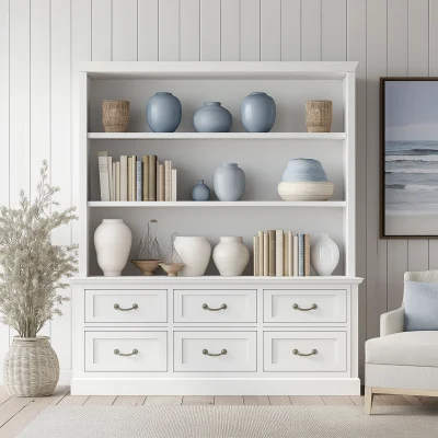 Hampton Large White Bookcase