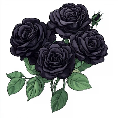 Black Cluster of Roses