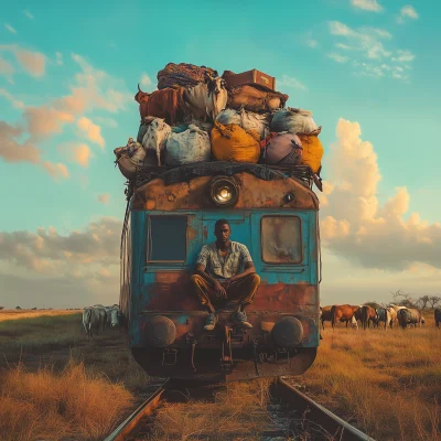 Young Man on Train