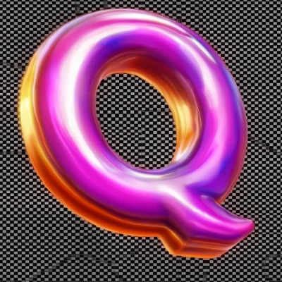 Transparent Laser Q Symbol