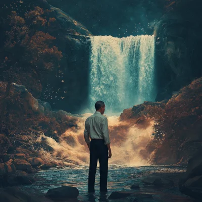 Barack Obama by the Waterfall