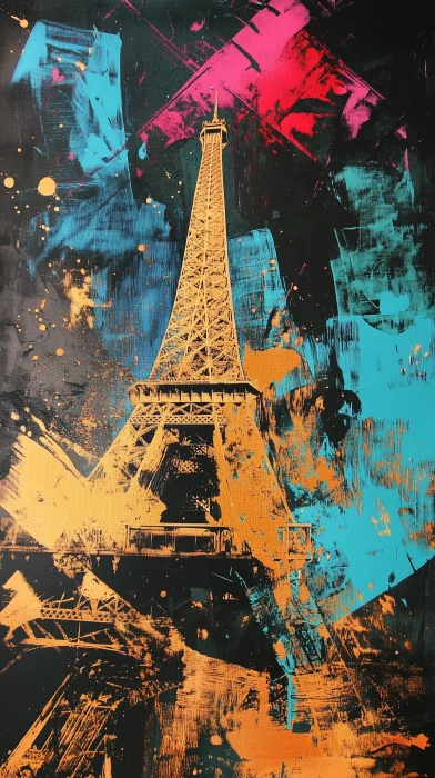 Eiffel Tower in Warhol Style