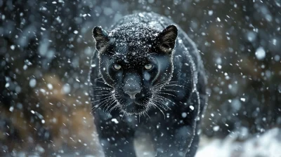 Black Panther in Snow