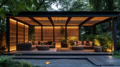 Elegant Bamboo Pergola