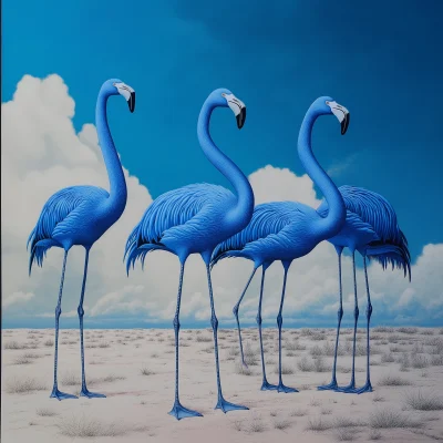 Blue Flamingos