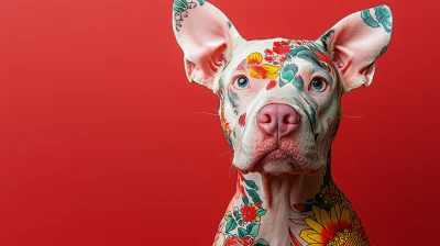 Albino Doberman Portrait