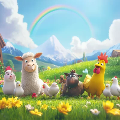 Colorful Farm Animal Animation