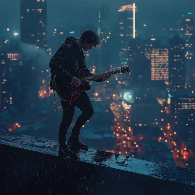 Guitarist on the Rooftop