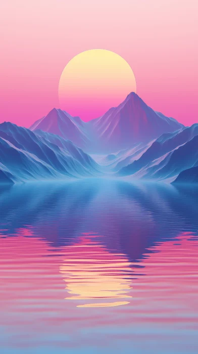 Holographic Mountains at Sunset