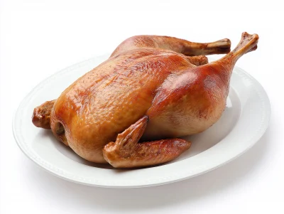 Roast Goose on White Dish