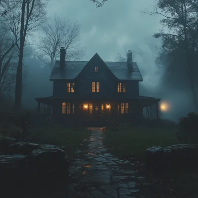 Haunted House in Cinematic Style