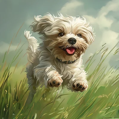 Hyper Realistic Shih Tzu Running