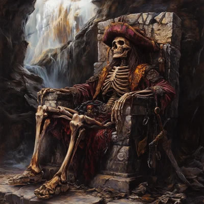 Dead Pirate Skeleton on Throne